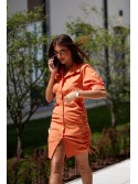 Orange shirt dress with ruffles on the sides FG649 - Online store - Boutique